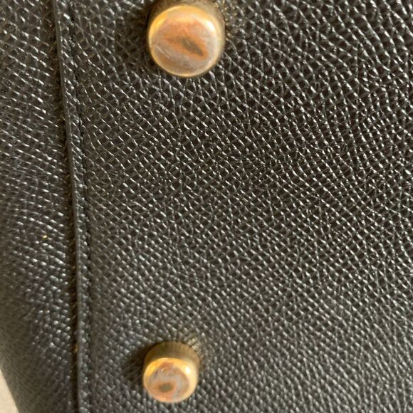 Coach Black Crossgrain Leather Satchel Handbag Gold Tone Hardware - Picture 14 of 14